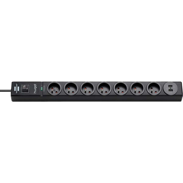 Brennenstuhl BN-1150611507 Stekkerdoos Hugo! 7-voudig 2 M Zwart - Frans / 2x Usb