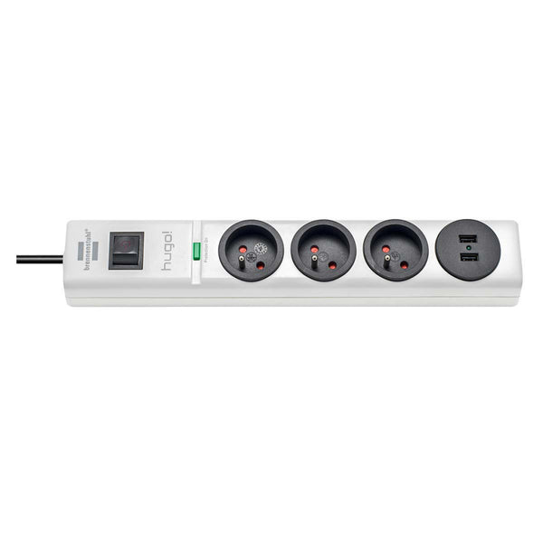 Brennenstuhl BN-1150611523 Stekkerdoos 3-voudig 2 M Wit - Frans / 2x Usb