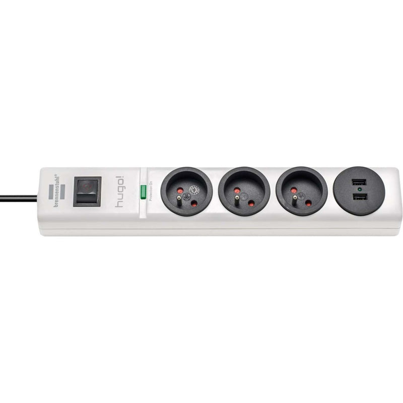 Brennenstuhl BN-1150611523 Stekkerdoos 3-voudig 2 M Wit - Frans / 2x Usb
