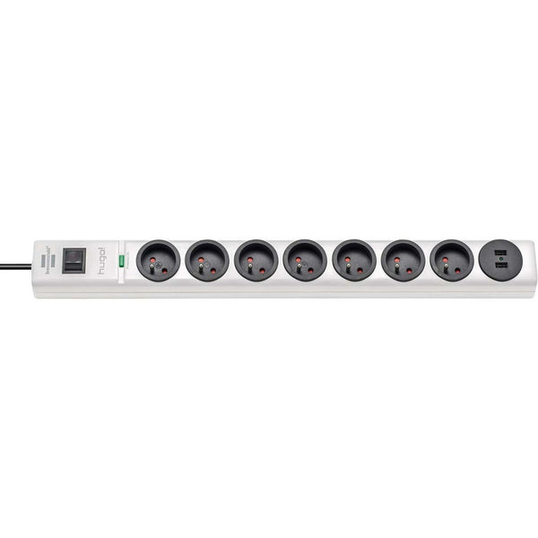 Brennenstuhl BN-1150611527 Stekkerdoos Hugo! 7-voudig 2.00 M Wit - Frans / 2x Usb