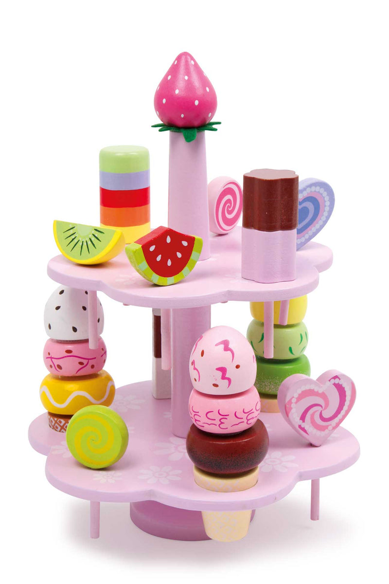 Small Foot - Houten Etagere met Speeleten Snoep, 22dlg.