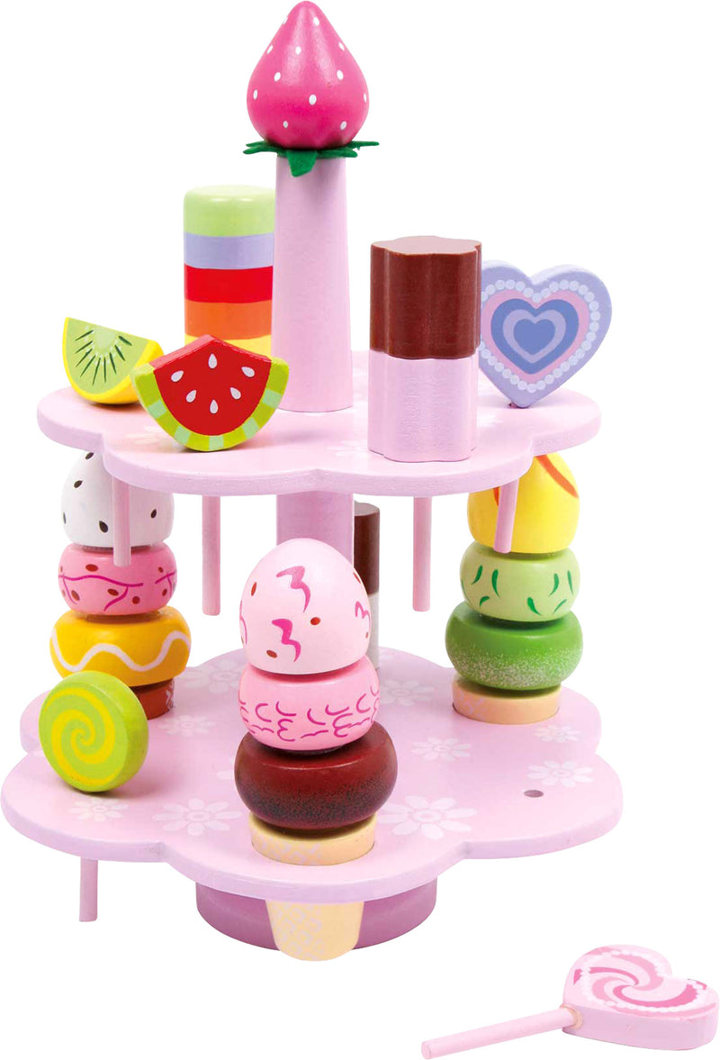 Small Foot - Houten Etagere met Speeleten Snoep, 22dlg.