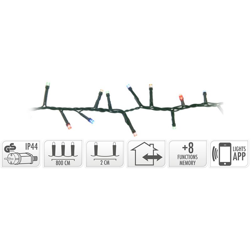 Micro Cluster met App bediening - 400 LED's - 8 meter - multicolor