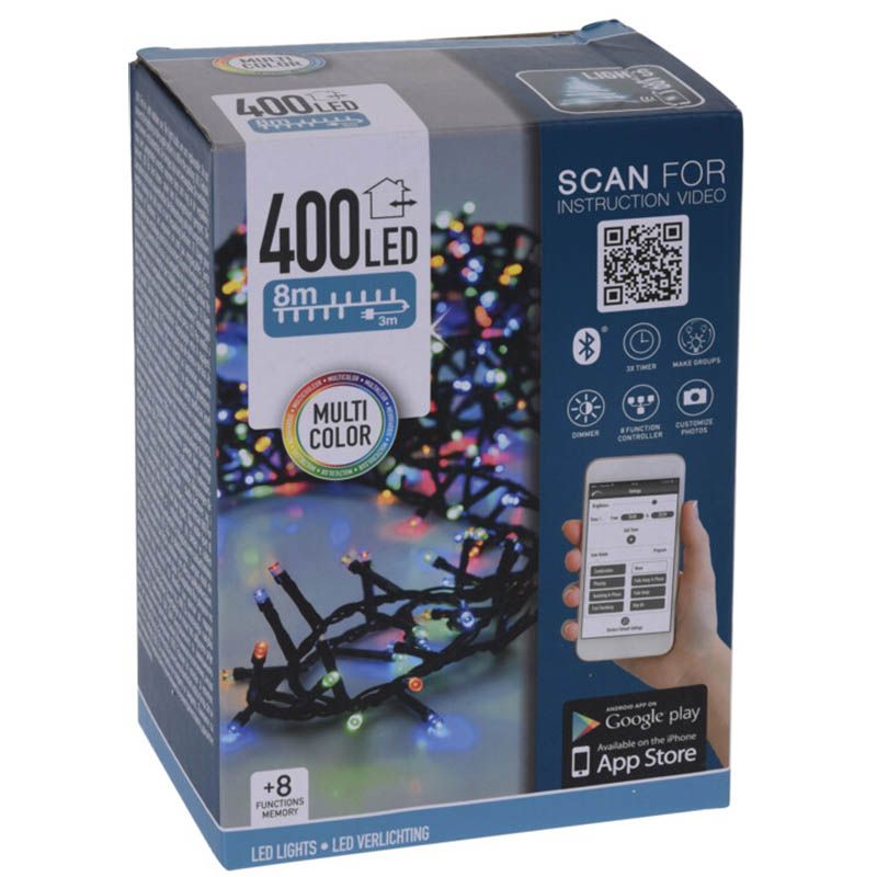 Micro Cluster met App bediening - 400 LED's - 8 meter - multicolor