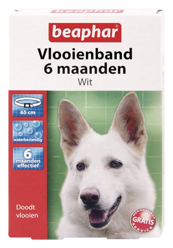 Beaphar Vlooienband Hond Wit 6 Mnd