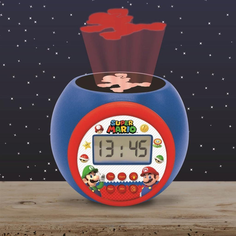 Super Mario Projector Wekker Rood/Blauw