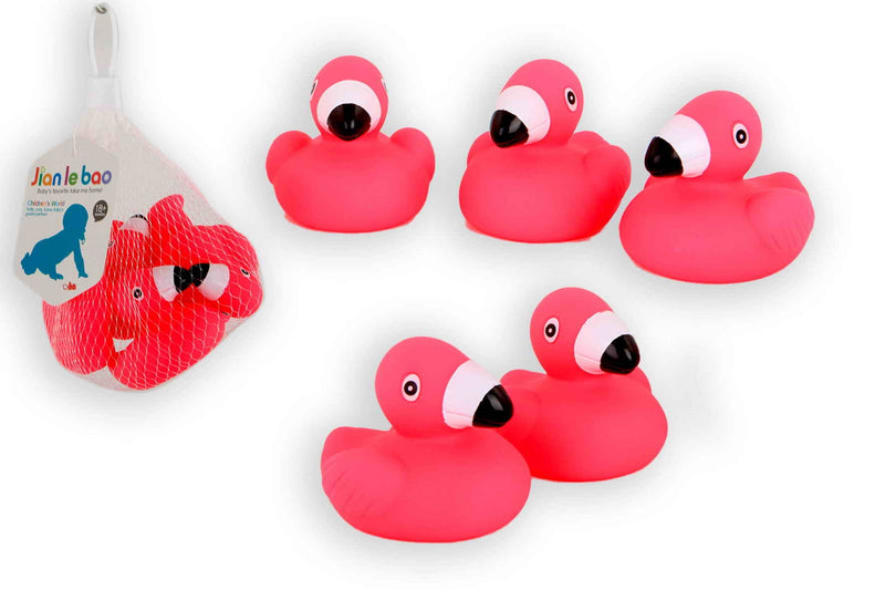 5 flamingo badfiguren in net 8548
