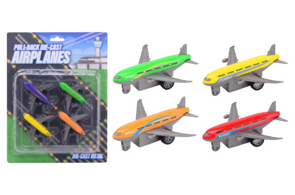 Pull-back Die-cast Vliegtuigen, 4st.