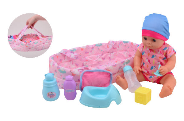 Baby Rose Drink- en Plasbabypop, 35cm