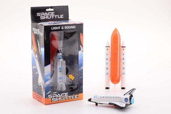 Space shuttle met licht en geluid