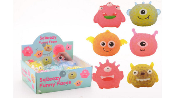 8 squeezy funny face in display 24334