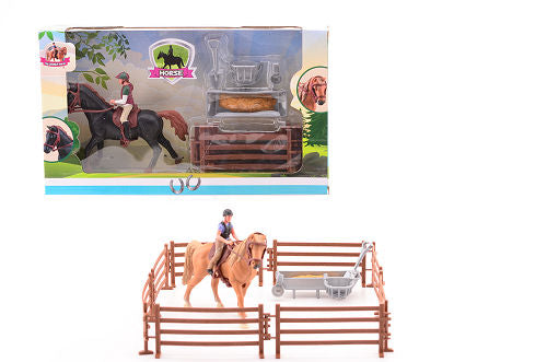 Paarden speelset medium 27604 2 ass.