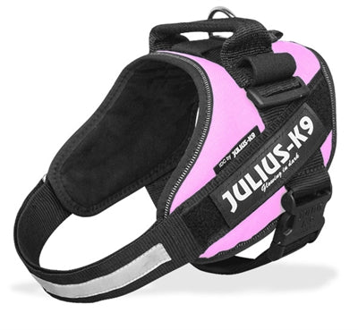 Julius K9 Power-harnas/tuig Voor Labels Roze MINI/49-67 CM
