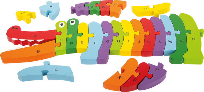 Small Foot - Houten ABC Krokodil Puzzel, 26dlg.