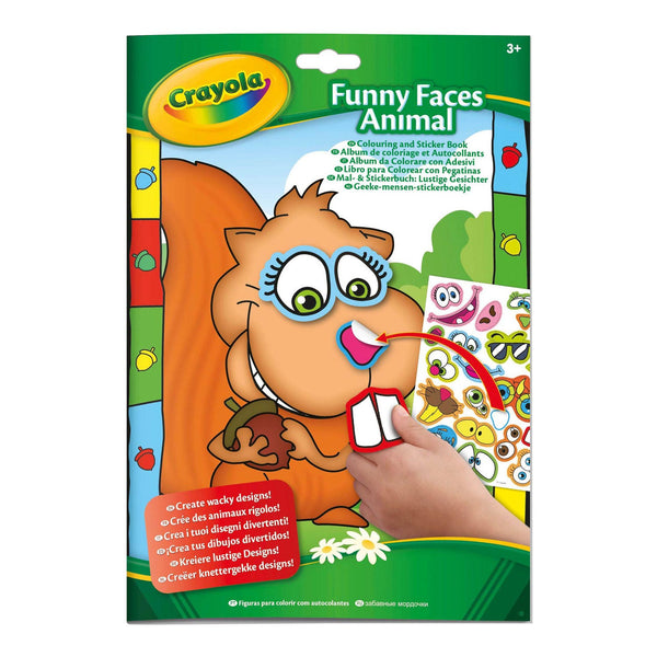 Crayola Kleur- en Stickerboek Grappige Gezichten