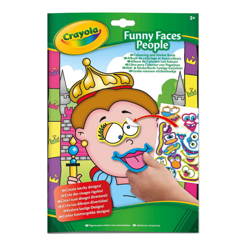 Crayola Kleur- en Stickerboek Grappige Gezichten