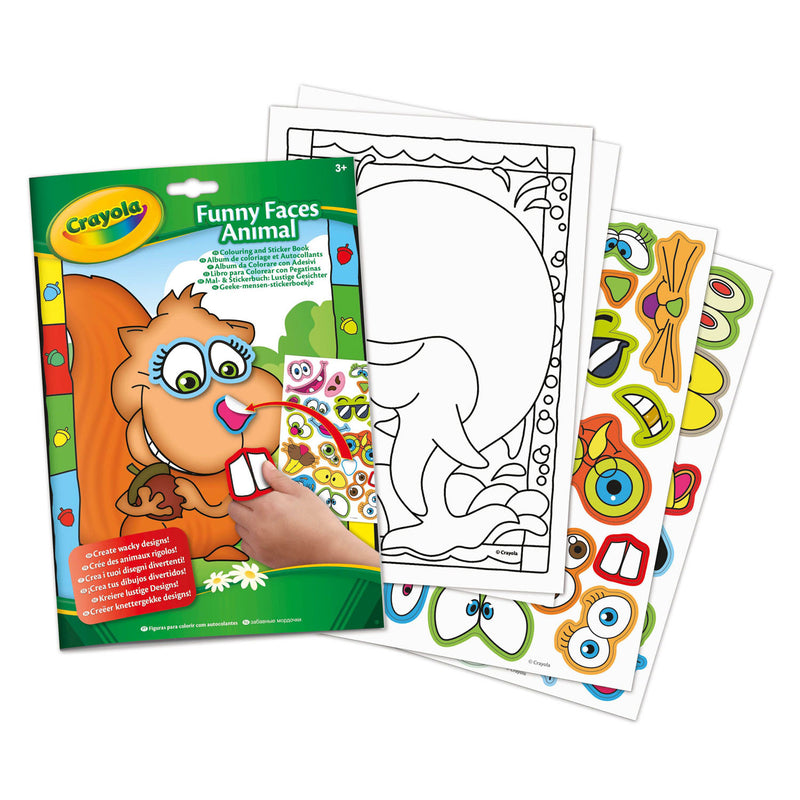 Crayola Kleur- en Stickerboek Grappige Gezichten