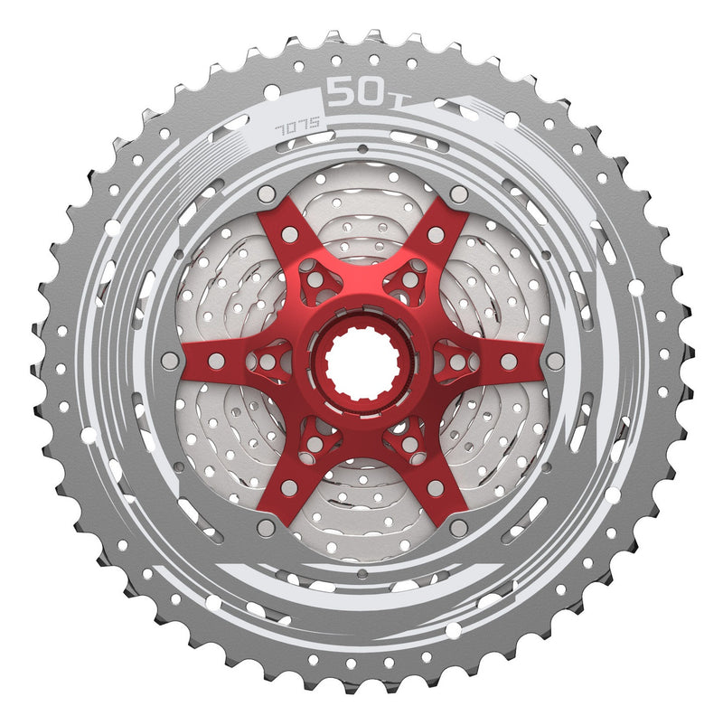 Cassette 11 speed Sunrace CSMX8 11-42T - zilver/rood