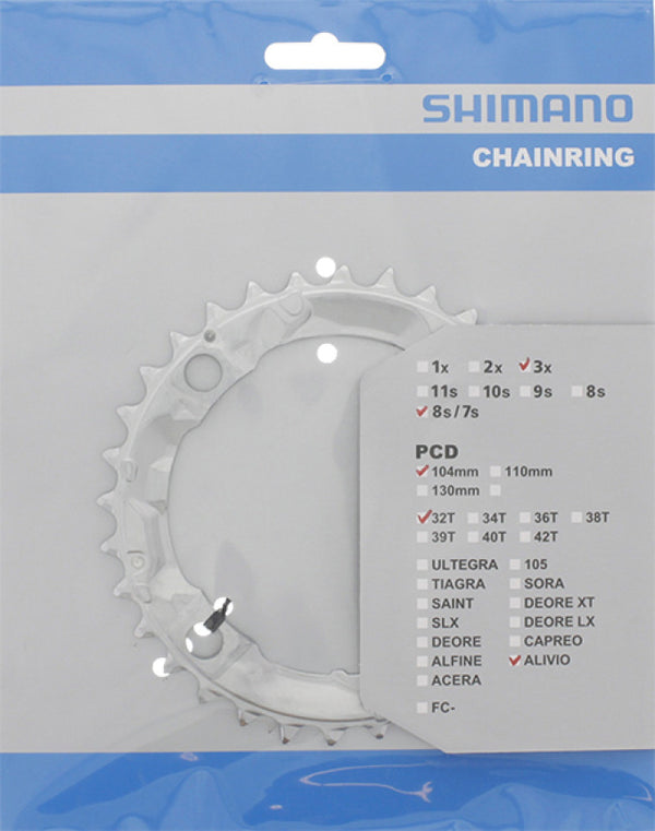 Kettingblad 32T Shimano Alivio FC-M415 - zilver