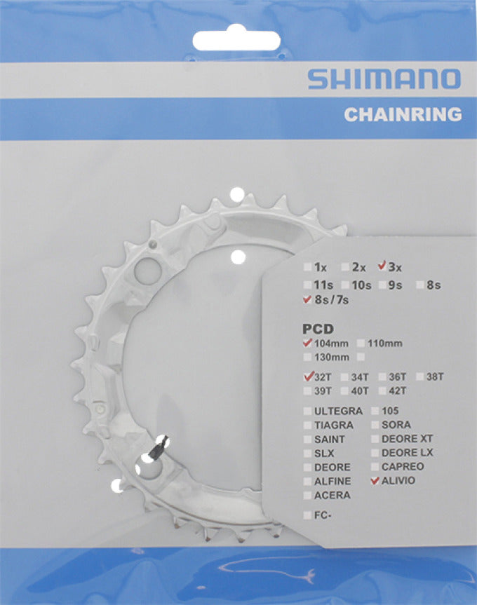 Kettingblad 32T Shimano Alivio FC-M415 - zilver