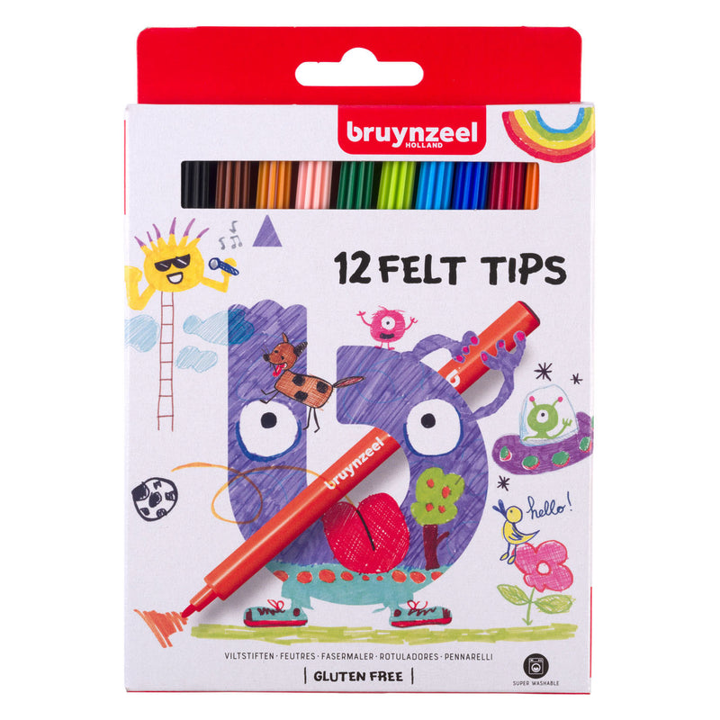 Bruynzeel Viltstiften 12 Kleuren