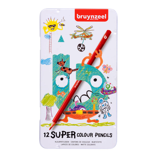 Bruynzeel kids kleurpotloden blik 12 stuks
