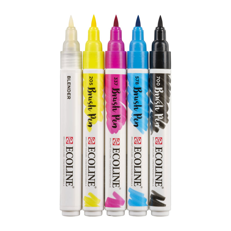 Talens Ecoline Brush Pen, 5st.