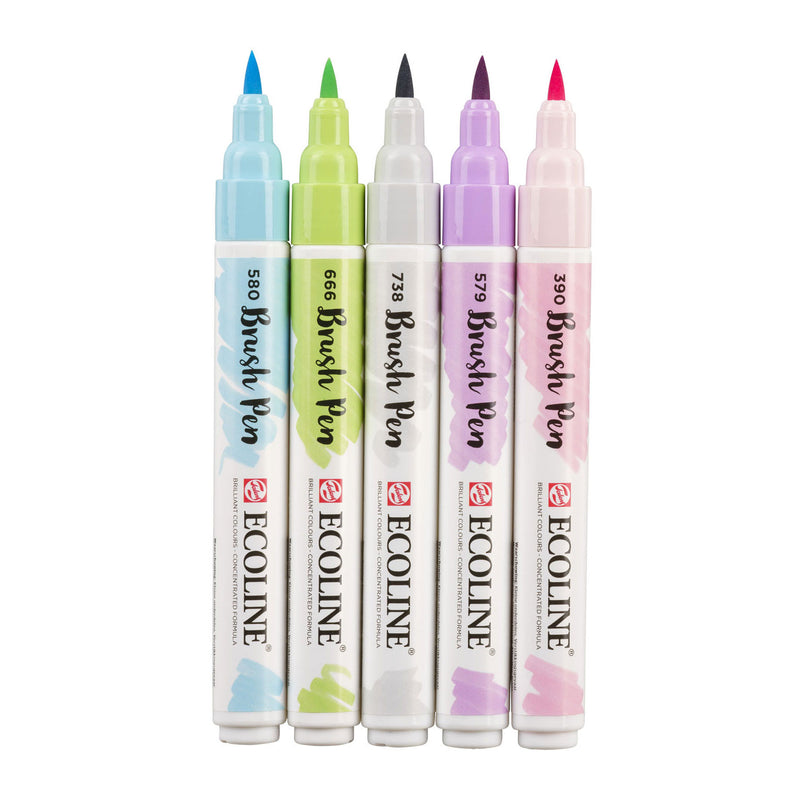 Talens Ecoline Brush Pen Pastel, 5st.