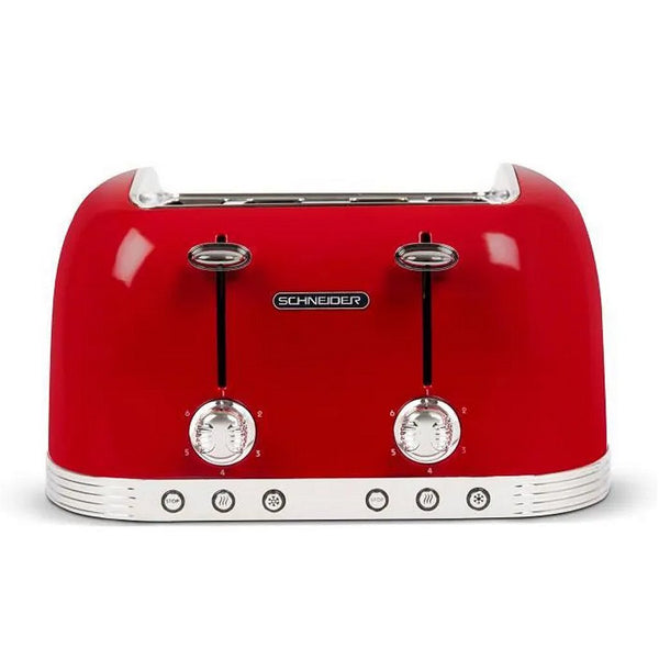 Schneider SCTO4R Broodrooster Rood/RVS