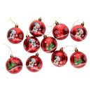 Kinder Kerstballen Mickey Rood, 10x6cm
