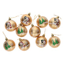 Kinder Kerstballen Mickey Goud, 10x6cm