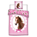 Dekbedovertrek Paard Roze, 140x200cm