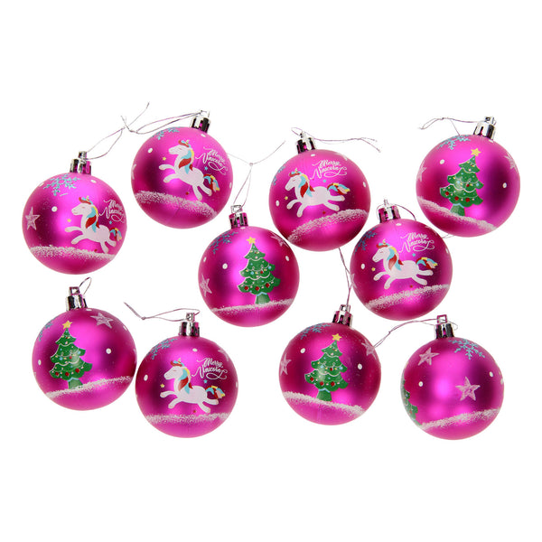 Kinder Kerstballen Eenhoorn, 10 stuks