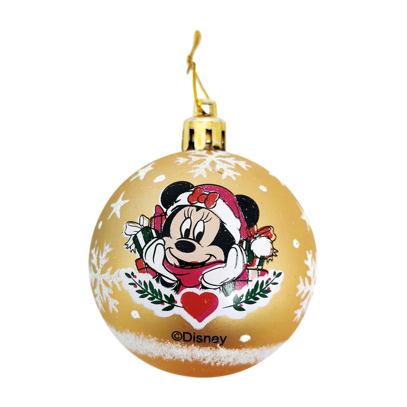 Kinder Kerstballen Minnie Mouse Goud, 10st.
