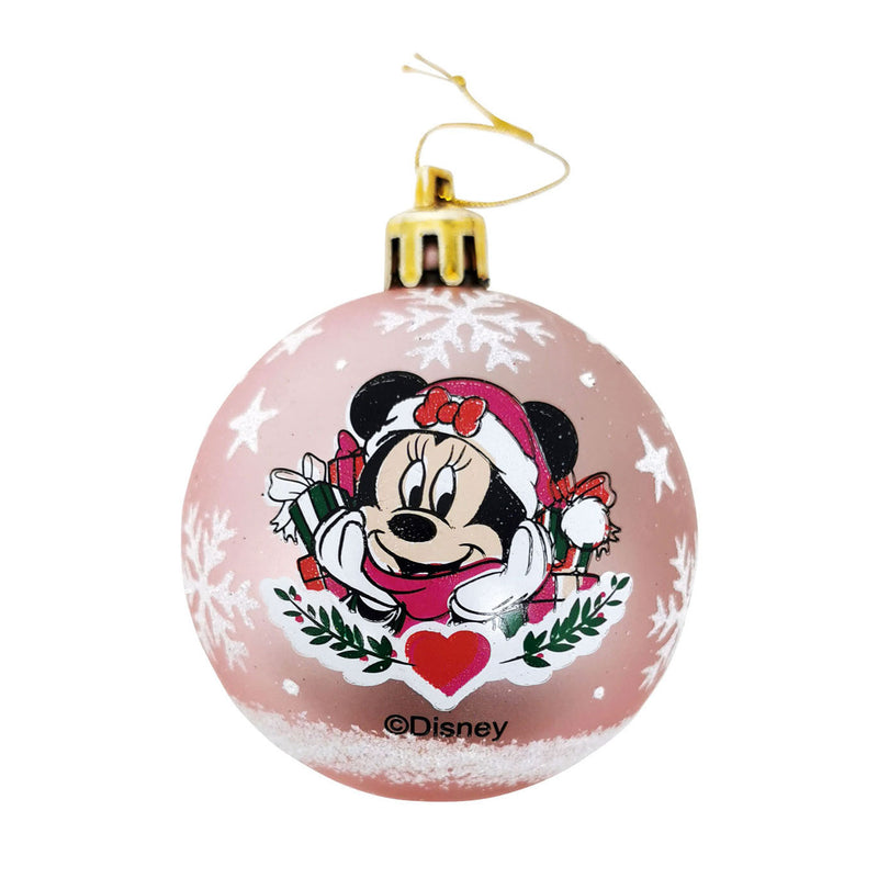 Kinder Kerstballen Minnie Mouse Roze, 6st.