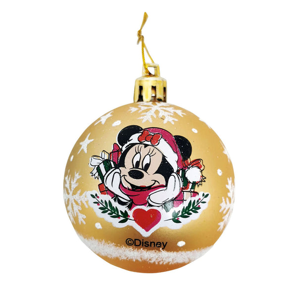 Kinder Kerstballen Minnie Mouse Goud, 6st.