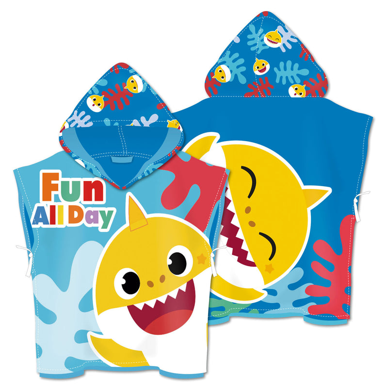 Handdoek Poncho Baby Shark, 55x55cm