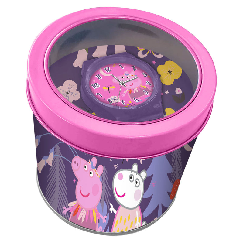 Horloge Peppa Pig in Metalen Box
