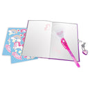 Dagboek met Stickers en Geheimschrift Pen - Eenhoorn