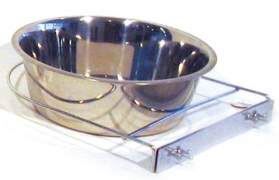 RVS HONDENBAK MET SCHROEFHOUDER 21 CM