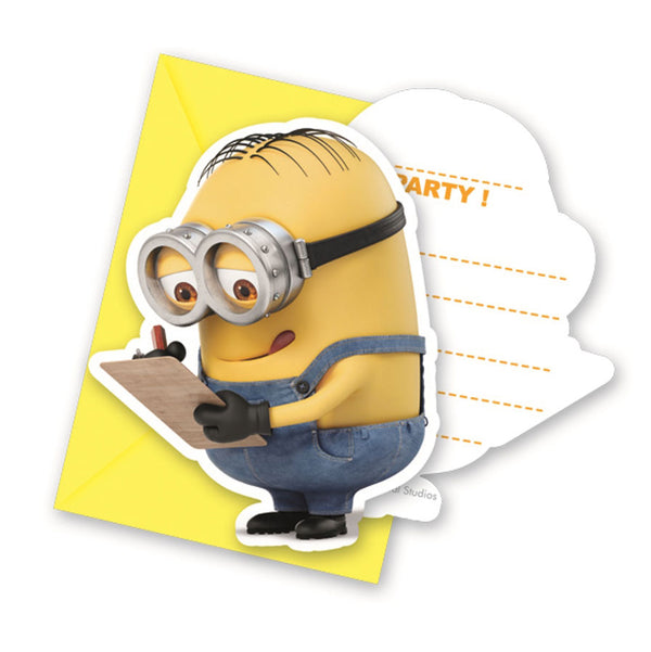 Minions Uitnodigingen, 6st.