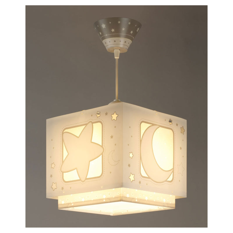 Dalber Hanglamp Maanlicht Glow in the Dark Grijs, 24cm