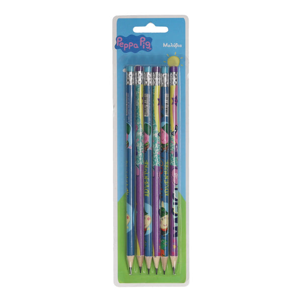 Grijs Potlood Peppa Pig, 6st.