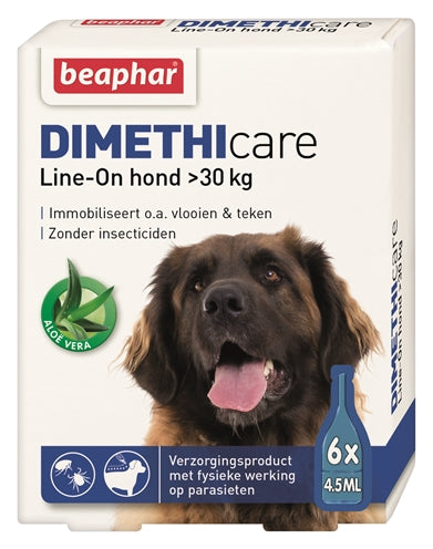 Beaphar Dimethicare Line-on Hond Tegen Vlooien En Teken >30 KG 6 PIP 4,5 ML