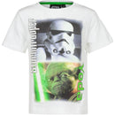 T-Shirt Star Wars - Stormtrooper & Yoda (Wit) - 102cm / 4 jaar