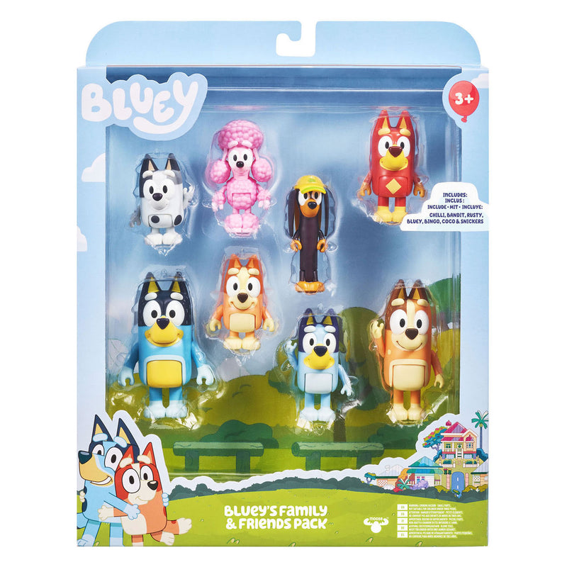Bluey Speelfiguren Familie & Vrienden, 8st.