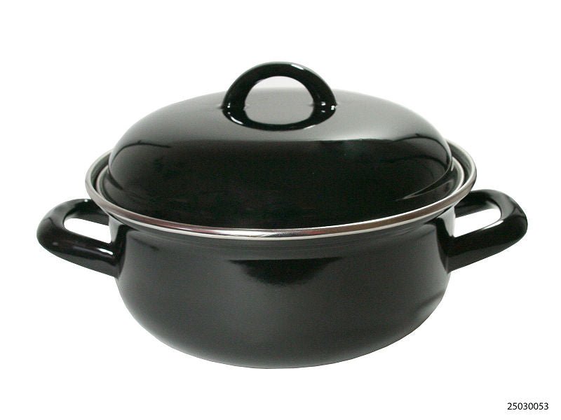 CasaLupo Emaille Braadpan 22 cm Zwart