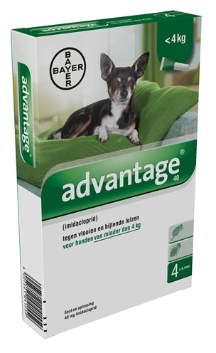 Bayer Advantage Hond 4 Pipetten 40 TOT 4 KG 4 PIP