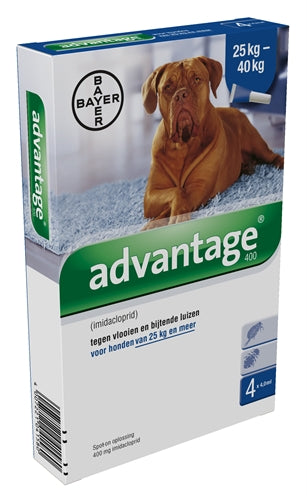 Bayer Advantage Hond 4 Pipetten 400 25+ KG 4 PIP
