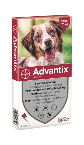 Bayer Advantix Spot On 250/1250 10-25 KG - 4 PIP